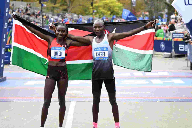 Kenyans Evans Chebet and Sharon Lokedi Win New York Marathon Titles 