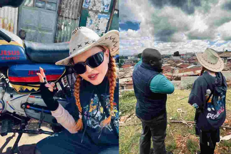 American Pop Star Madonna Tours Kibera Slums in Kenya Visit 
