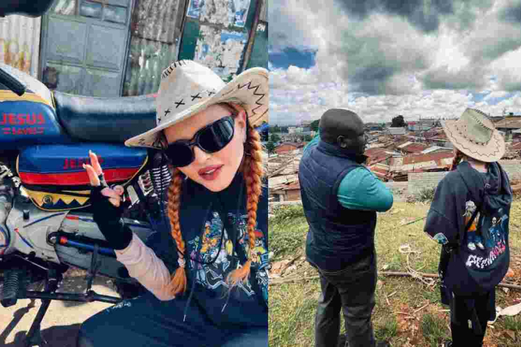 American Pop Star Madonna Tours Kibera Slums in Kenya Visit 