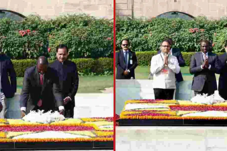 President William Ruto Goes Barefoot at Mahatma Gandhi Memorial