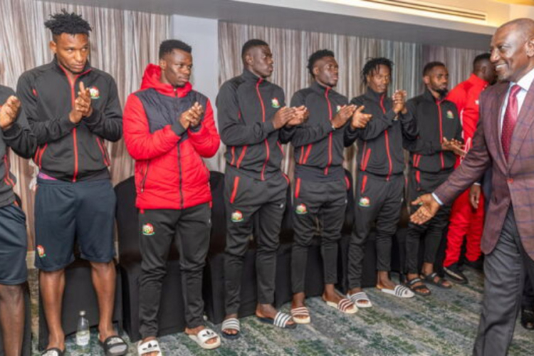 Ruto Pledges Ksh2.5M Per Player if Harambee Stars Beat Zambia, More for Quarter-Final Win