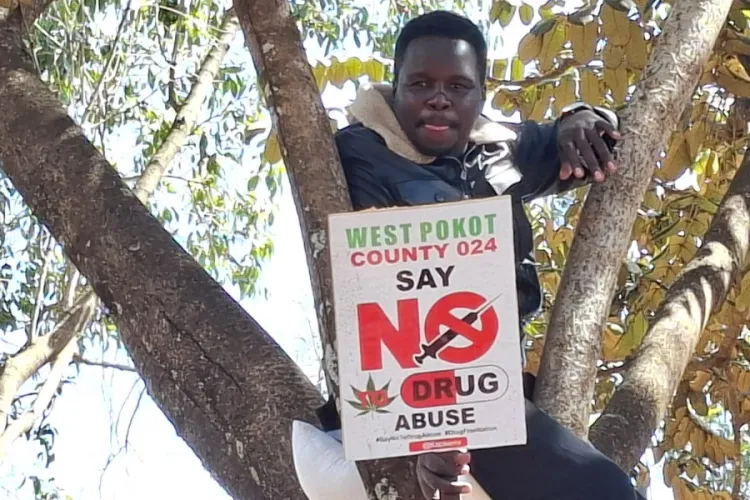 Eldoret Man Spends 48 Hours on Tree to Campaign Against Drug Abuse