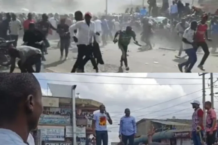 Teargas Fired as Edwin Sifuna and Babu Owino Lead Kitengela Rally
