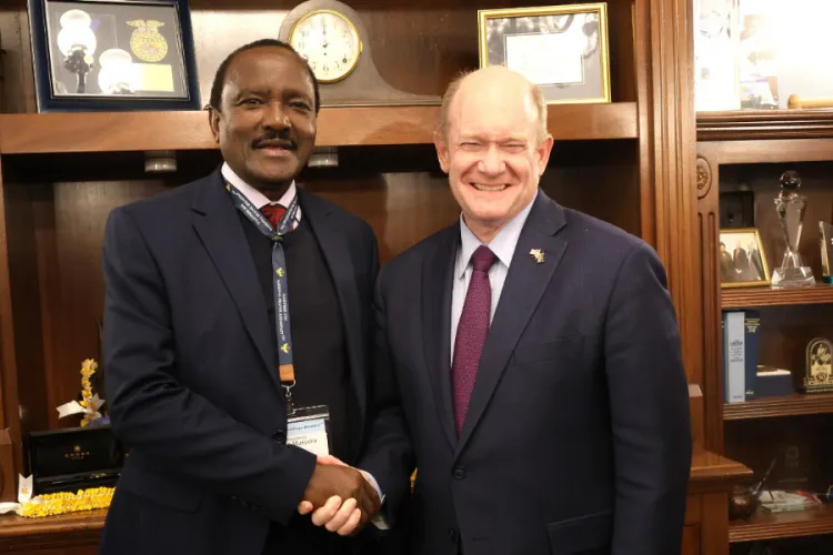 Kalonzo Meets US Senator Coons for High-Level Talks in Washington