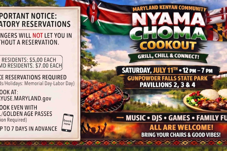 Maryland Kenyan Community: July 11th Nyama Choma Cookout & Mandatory Park Registration