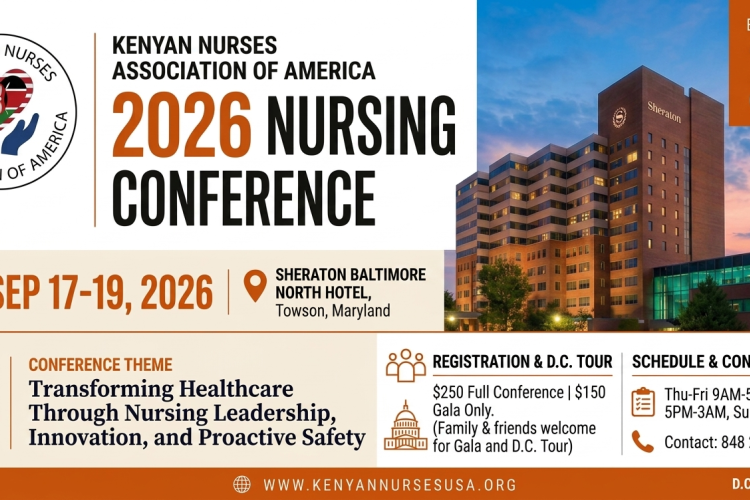 Kenyan Nurses Association of America (KNAA) 2026 Annual Conference | Sep 17-19 in Baltimore, Maryland