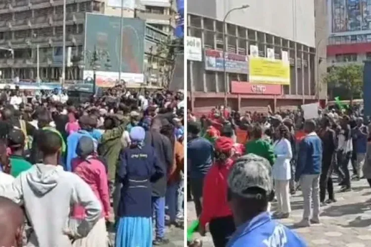 Chaos in Nairobi CBD as Police Fire Teargas at Protesting Traders