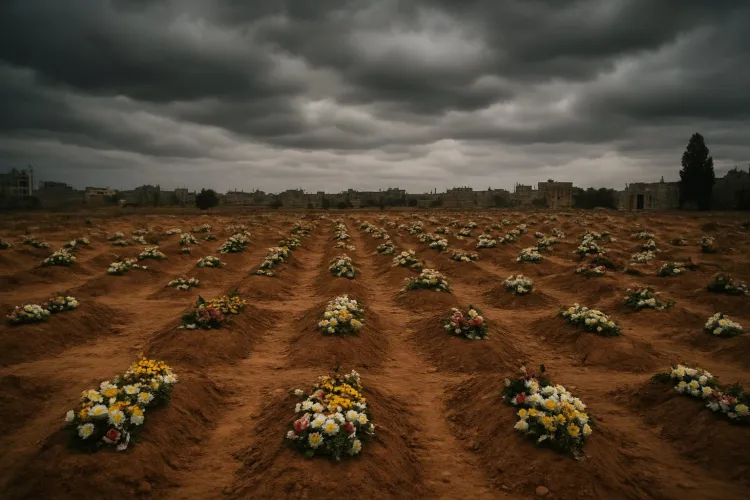 Palestinians bury remains of 105 people killed in Israeli attack on Gaza