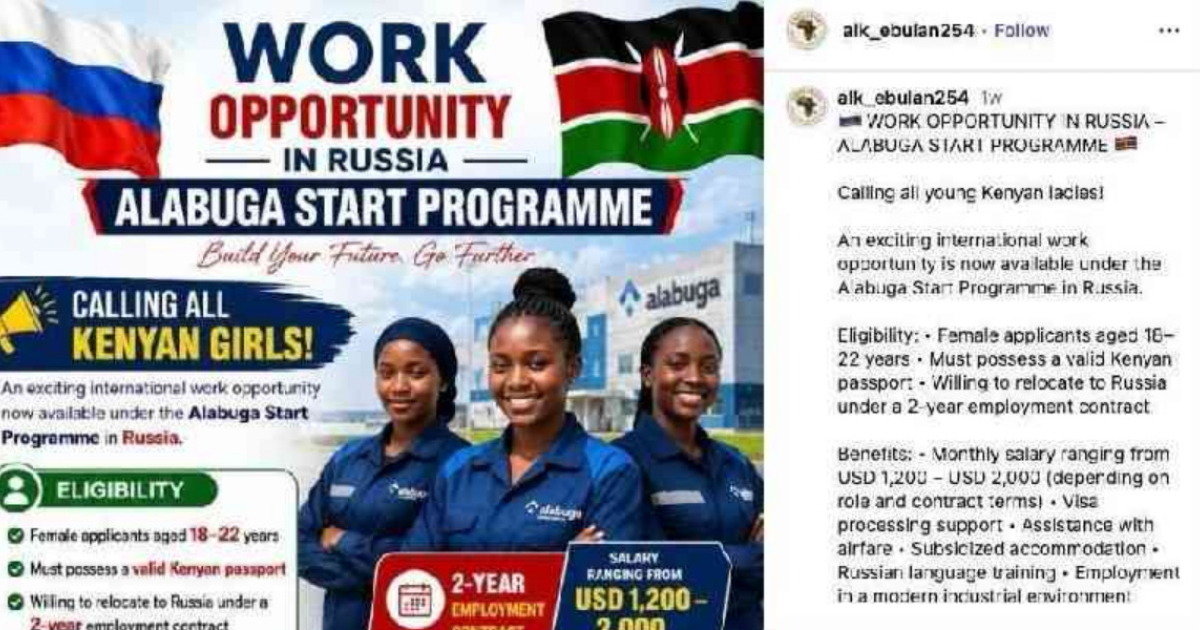 Kenya Under Pressure Over Russia Recruitment Drive Targeting Young Women Add new comment